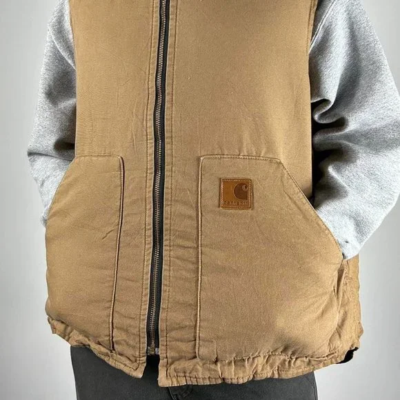 Carhartt Brown Sleeveless Gilet Size Mens XL - Picture 2 of 3